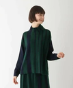 【SALE／50%OFF】HIROKO BIS アシンメトリーストライプニットプルオーバー ヒロコ ビス トップス ニット グリーン ブラック【送料無料】