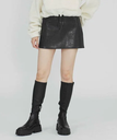 【SALE／50%OFF】X-girl FAUX LEATHER MINI SKIRT スカート X-girl エックスガール スカート ミニスカート ブラック シルバー【送料無料】