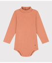 【SALE／20%OFF】PETIT BATEAU 2x2リブ編みタートルネックボディ プチバトー マタニティウェア・ベビー用品 ロンパース・カバーオール オレンジ グリーン