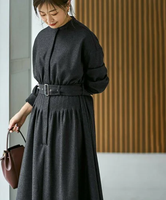 【SALE／60%OFF】ROPE' ウールジャージーワンピース【エディター三尋木奈保さんコラボ】 ロペ ワンピース・ドレス ワンピース グレー ネイビー【送料無料】