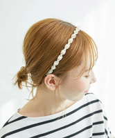 ROPE' PICNIC PASSAGE パールフラワーカチューシャ ロペピクニック ヘアアクセサリー カチューシャ・ヘアバンド ゴールド