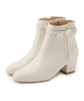 【SALE／50%OFF】ESPERANZA レース&リボンミドルヒールショートブーツ【ESPERANZA_blanca】 エスペランサ シューズ・靴 ブーツ ホワイト ブラウン ブラック