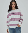 【SALE／50%OFF】GUESS GUESS スウェット (W)Foam Logo Oversize Crew ゲス トップス スウェット・トレーナー パープル【送料無料】