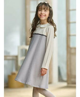 【SALE／40%OFF】組曲 KIDS 【110-140cm】バイカラーニットソー ワンピース クミキョク ワンピース・ドレス ワンピース グレー ネイビー【送料無料】