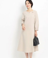 【SALE／70%OFF】Dessin 【入卒/セレモニー】ダブルクロスワンピース デッサン ワンピース・ドレス その他のワンピース・ドレス ベージュ ネイビー