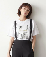 Liesse フォト半袖Tシャツ リエス トップス カットソー・Tシャツ ホワイト グレー ブラック【送料無料】