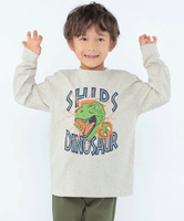 【SALE／40%OFF】SHIPS KIDS SHIPS KIDS:100~130cm / 恐竜 プリント 長袖 TEE シップス トップス カットソー・Tシャツ グレー グリーン【送料無料】