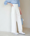 【SALE／50%OFF】ROPE' PICNIC 防汚加工/タックワイドパンツ ロペピクニック パンツ その他のパンツ ネイビー ベージュ ホワイト ブルー