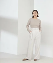 NATURAL BEAUTY BASIC ＜パウダリーツイルシリーズ＞タックワイドパンツ 24SS ナチュラルビューティベーシック パンツ その他のパンツ ホワイト グレー ベージュ【送料無料】