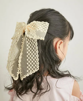 ROPE' PICNIC KIDS 【KIDS】レースリボンバレッタ ロペピクニック ヘアアクセサリー バレッタ・ヘアクリップ・ヘアピン ホワイト