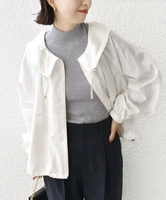 【SALE／40%OFF】SHIPS WOMEN * ＜手洗い可能＞リネン レーヨン コーティング スタンド カラー ジップ ブルゾン 24SS ◇ シップス ジャケット・アウター ブルゾン・ジャンパー ホワイト グレー ブルー【送料無料】