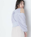 【SALE／50%OFF】NATURAL BEAUTY BASIC バックリボンツイードニットアンサンブル ナチュラルビューティベーシック トップス カーディガン パープル ブラック ホワイト【送料無料】