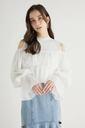 【SALE／30%OFF】rienda ペプラムチュールコンビKnit TOP リエンダ トップス ニット ホワイト ブラック ブルー【送料無料】