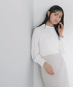 NATURAL BEAUTY BASIC パールタックブラウス 24SS ナチュラルビューティベーシック トップス シャツ・ブラウス ホワイト グレー ブルー【送料無料】