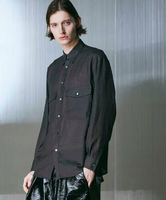 MAISON SPECIAL Calendering Triacetate Dress-Over Shirt メゾンスペシャル トップス シャツ・ブラウス グレー ブラック ブルー パープル【送料無料】