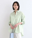 【SALE／50%OFF】INDIVI 【洗える/UVケア】カラーストライプ柄シャツブラウス インディヴィ トップス シャツ・ブラウス グリーン グレー ブルー【送料無料】