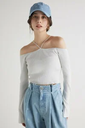 【SALE／60%OFF】rienda スリットSLVオフショルダーknit TOP リエンダ トップス ニット ピンク ブラック ホワイト