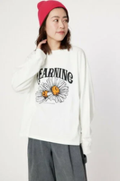 RODEO CROWNS WIDE BOWL YEARNING FLOWER L/S Tシャツ ロデオクラウンズワイドボウル トップス カットソー・Tシャツ ホワイト ブラック グリーン