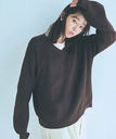 【SALE／30%OFF】mysty woman 【WEB限定】アイスクリームVネックニット ミスティウーマン トップス ニット ブラウン ホワイト レッド グリーン【送料無料】