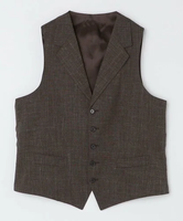 【SALE／40%OFF】SHIPS MEN 【SHIPS別注】CARUSO: ピンヘッド ラペルド ベスト シップス スーツ・フォーマル スーツベスト ブラウン【送料無料】