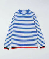 【SALE／40%OFF】SHIPS MEN BATEAUX DE SHIPS: スーピマコットン 18ゲージ ボーダー クルーネック ニット シップス トップス ニット ブルー ブラック レッド【送料無料】