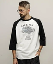 Schott RS T-SHIRT "LIFE ON WHEELS"/ラグランスリーブ Tシャツ "ライフ オン ホイールズ ショット トップス カットソー・Tシャツ ホワイト グレー【送料無料】