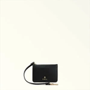 FURLA FURLA CAMELIA S ZIPPED CARD CASE W/STRAP フルラ 財布・ポーチ・ケース 名刺入れ・カードケース ブラック【送料無料】