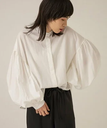 【SALE／30%OFF】eL Balloon Sleeve Shirt ジーナシス トップス シャツ・ブラウス ホワイト ブラック【送料無料】