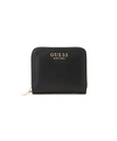 GUESS GUESS 財布 (W)LAUREL Slg Small Zip Around ゲス 財布・ポーチ・ケース 財布 ブラック ピンク【送料無料】