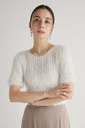 【SALE／50%OFF】rienda コンパクトシアーシャギーknitTOP リエンダ トップス ニット ホワイト ピンク