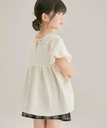 【SALE／50%OFF】ROPE' PICNIC KIDS 【KIDS】バルーンスリーブギャザーブラウス ロペピクニック トップス シャツ・ブラウス ベージュ ネイビー