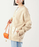 【SALE／40%OFF】SHIPS WOMEN 【SHIPS別注】81BRANCA:＜洗濯機可能＞レタード スウェット カーディガン シップス トップス カーディガン ベージュ ネイビー【送料無料】