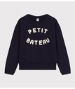 【SALE／40%OFF】PETIT BATEAU プリントスウェットプルオーバー プチバトー トップス スウェット・トレーナー ネイビー【送料無料】