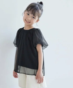 【SALE／60%OFF】ROPE' PICNIC KIDS 【KIDS】チュールカットトップス ロペピクニック トップス カットソー・Tシャツ ブラック ホワイト