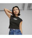 PUMA ウィメンズ PUMA x X-girl リブ スリム 半袖 Tシャツ プーマ トップス カットソー・Tシャツ ブラック【送料無料】