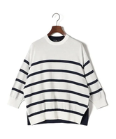 【SALE／50%OFF】SHIPS WOMEN SHIPS Primary Navy Label:SEAISLAND コットン ボーダー TEE シップス トップス ニット ネイビー ブラック【送料無料】