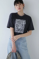 human woman ◆フォトTシャツ ヒューマン ウーマン トップス カットソー・Tシャツ ブルー【送料無料】