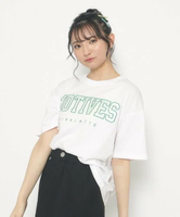 【SALE／40%OFF】PINK-latte サテンアップリケアソートTシャツ ピンク ラテ トップス カットソー・Tシャツ ホワイト グレー レッド パープル