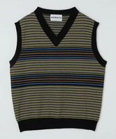 【SALE／30%OFF】SHIPS MEN NOMA t.d.: STRIPE KNIT VEST シップス トップス ベスト・ジレ グレー レッド【送料無料】