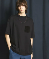 MAISON SPECIAL Hand-Stitched Oversized Leather Pocket Crew Neck T-shirt メゾンスペシャル トップス カットソー・Tシャツ ブラック ホワイト【送料無料】