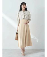 【SALE／70%OFF】earth music&ecology ハイウエスト切り替えドッキングフレアワンピース アースミュージック&エコロジー ワンピース・ドレス その他のワンピース・ドレス オレンジ ブラック