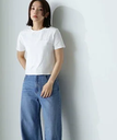 NATURAL BEAUTY BASIC クラブロゴクロップドTシャツ ナチュラルビューティベーシック トップス カットソー・Tシャツ ホワイト ブラック ピンク