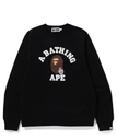 A BATHING APE GO APE POINTER COLLEGE CREWNECK ア ベイシング エイプ トップス スウェット・トレーナー ブラック グレー【送料無料】