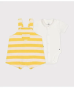 【SALE／10%OFF】PETIT BATEAU ベビー2点セット プチバトー オールインワン・オーバーオール オーバーオール・サロペット【送料無料】