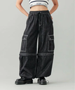 X-girl 2WAY WIDE LEG CARGO PANTS パンツ X-girl エックスガール パンツ カーゴパンツ ブラック ネイビー【送料無料】