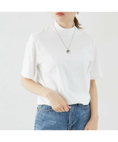 qualite 【Three dots】モックネックTシャツ カリテ トップス カットソー・Tシャツ ホワイト ブラック【送料無料】