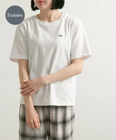 【SALE／40%OFF】URBAN RESEARCH DOORS 『別注』LACOSTE*DOORS パイルクルーネックTシャツ アーバンリサーチドアーズ トップス カットソー・Tシャツ ホワイト ベージュ ネイビー ピンク【送料無料】