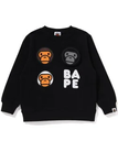 A BATHING APE BABY MILO PATCH CREWNECK ア ベイシング エイプ トップス スウェット・トレーナー ブラック【送料無料】