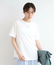 【SALE／10%OFF】INDIVI 【洗える】大人きれいめデザインTシャツ インディヴィ トップス カットソー・Tシャツ ホワイト ブラック ベージュ【送料無料】