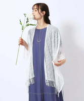 【SALE／20%OFF】SHOO・LA・RUE 【大人の透け感】総柄レースポンチョ シューラルー ジャケット・アウター ポンチョ ホワイト ブラック グリーン ベージュ ブルー